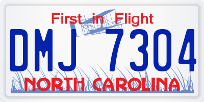 NC license plate DMJ7304
