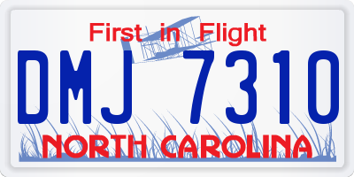 NC license plate DMJ7310