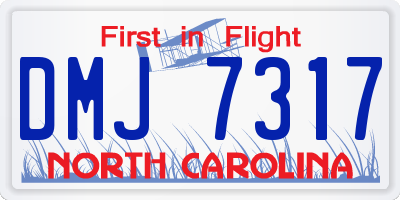 NC license plate DMJ7317