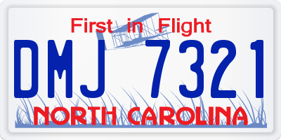 NC license plate DMJ7321