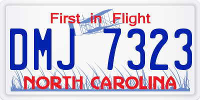 NC license plate DMJ7323