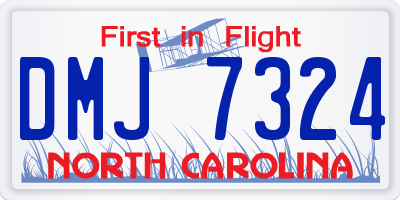 NC license plate DMJ7324