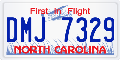 NC license plate DMJ7329