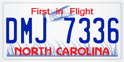 NC license plate DMJ7336