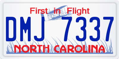 NC license plate DMJ7337