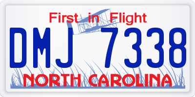 NC license plate DMJ7338