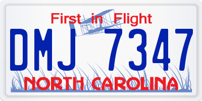 NC license plate DMJ7347