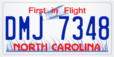 NC license plate DMJ7348