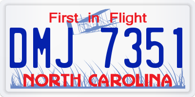 NC license plate DMJ7351