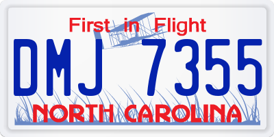 NC license plate DMJ7355