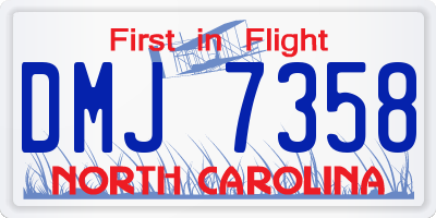 NC license plate DMJ7358