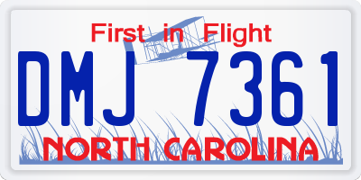 NC license plate DMJ7361