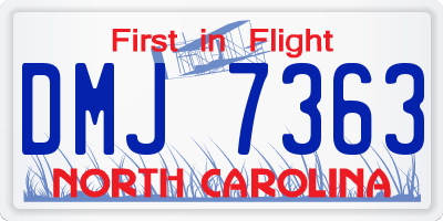 NC license plate DMJ7363