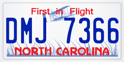 NC license plate DMJ7366