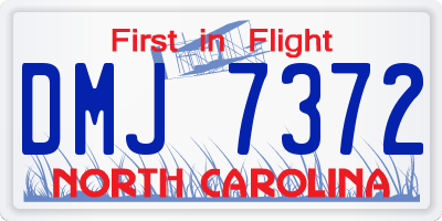 NC license plate DMJ7372