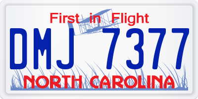 NC license plate DMJ7377