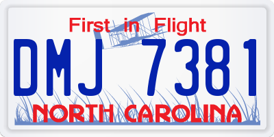 NC license plate DMJ7381