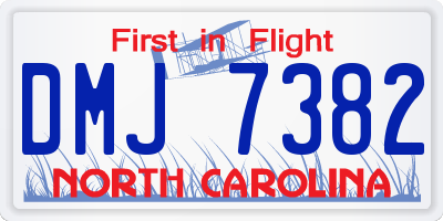 NC license plate DMJ7382