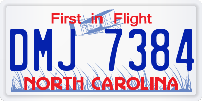 NC license plate DMJ7384