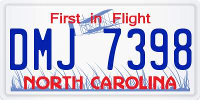 NC license plate DMJ7398