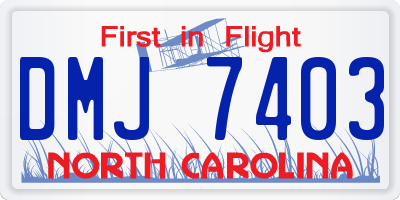 NC license plate DMJ7403