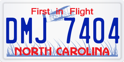 NC license plate DMJ7404