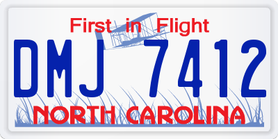 NC license plate DMJ7412