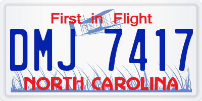 NC license plate DMJ7417