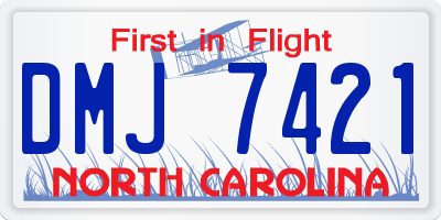 NC license plate DMJ7421