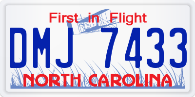 NC license plate DMJ7433