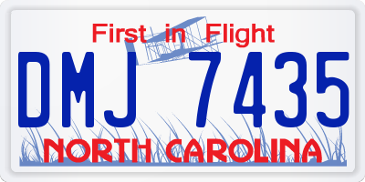 NC license plate DMJ7435