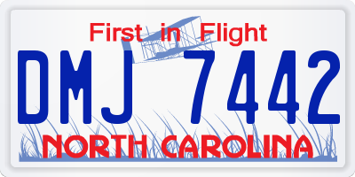 NC license plate DMJ7442