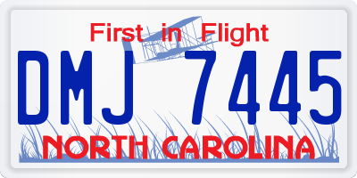 NC license plate DMJ7445