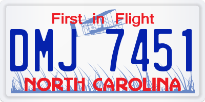 NC license plate DMJ7451
