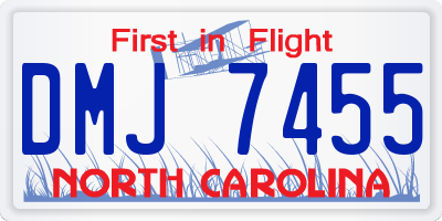 NC license plate DMJ7455