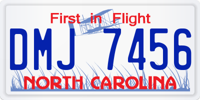 NC license plate DMJ7456