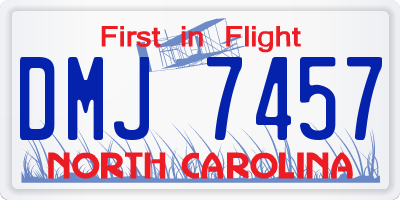 NC license plate DMJ7457
