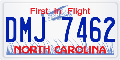 NC license plate DMJ7462