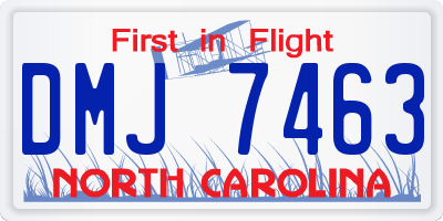NC license plate DMJ7463