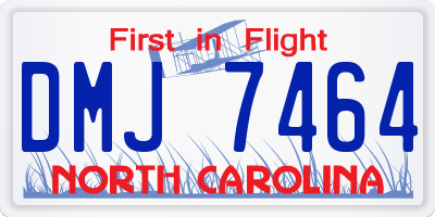 NC license plate DMJ7464