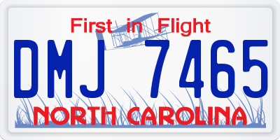 NC license plate DMJ7465