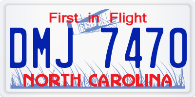 NC license plate DMJ7470