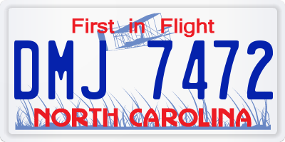 NC license plate DMJ7472