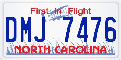 NC license plate DMJ7476