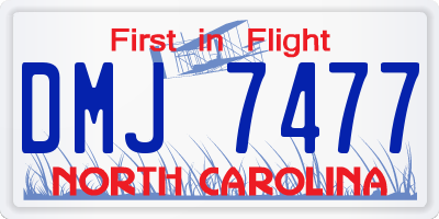 NC license plate DMJ7477