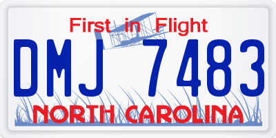 NC license plate DMJ7483