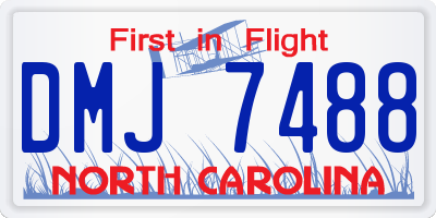 NC license plate DMJ7488