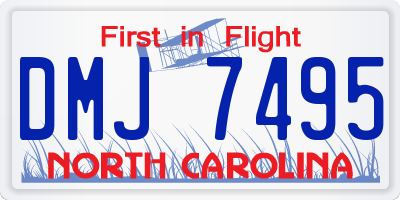 NC license plate DMJ7495