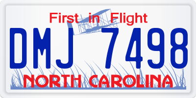 NC license plate DMJ7498