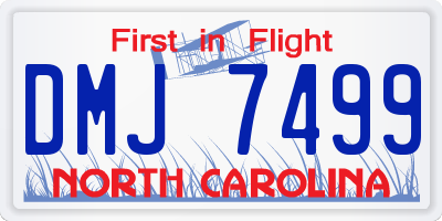 NC license plate DMJ7499